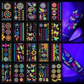 TATUWST tatouages néon fluorescents, ensemble complet pour fêtes lumineuses et durables