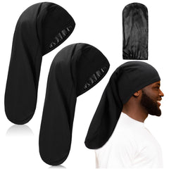 Tatuo cap dreadlock satin noir 20x9, protection nocturne douce pour les cheveux.