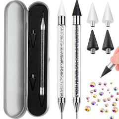 Pince Tatuo avec embout cire pour saisir facilement les rhinestones.