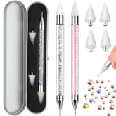 Stylo pick rhinestones Tatuo avec tête cire rose pour placer facilement les strass.