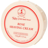 Taylor of Old Bond Street Rose, pot crème rasage, texture onctueuse prête à être travaillée.