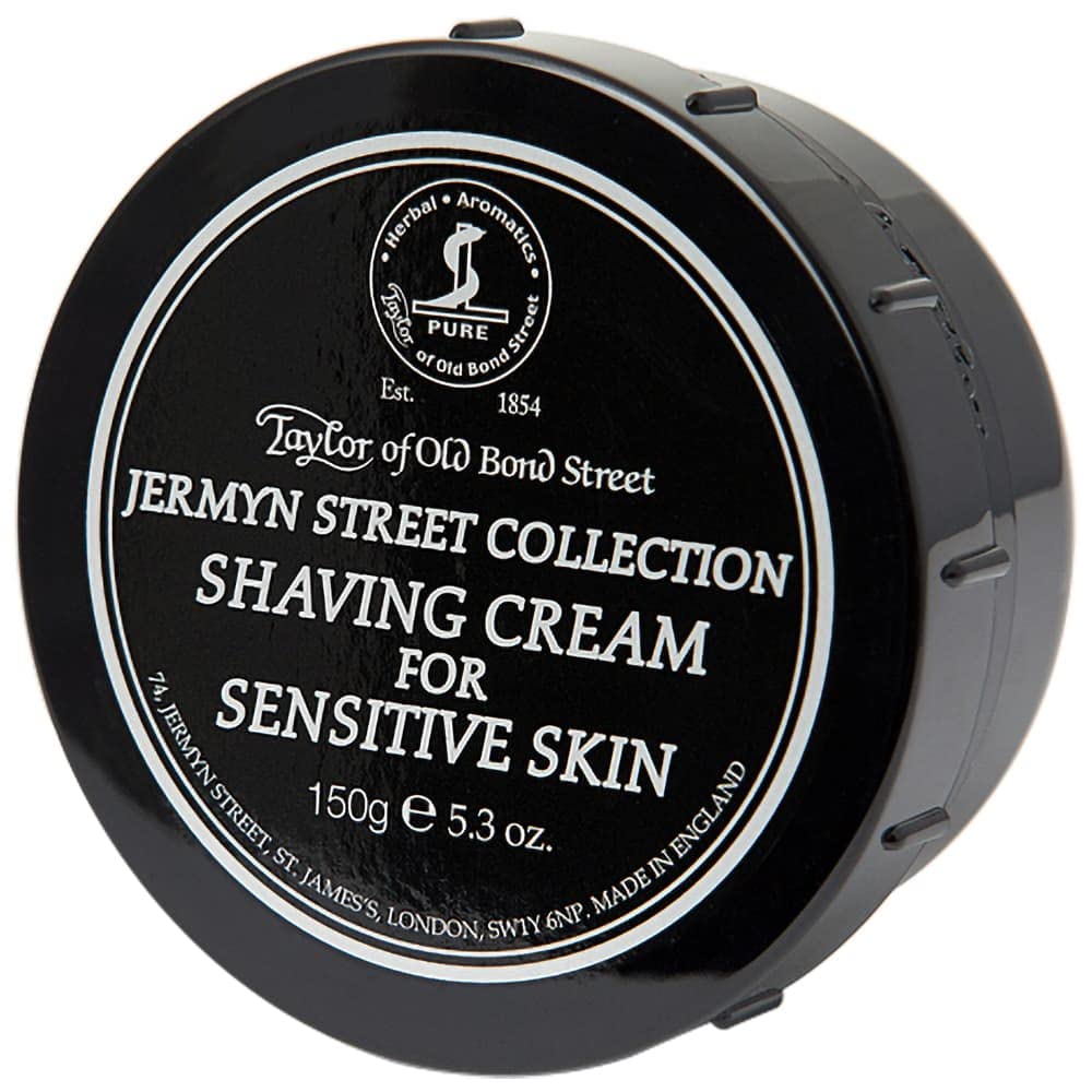 Taylor of Old Bond Street Jermyn Street crème rasage texture riche pour peau sensible.