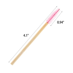 Brosse-mascara en bambou Tbestmax rose, poils souples pour séparer les cils