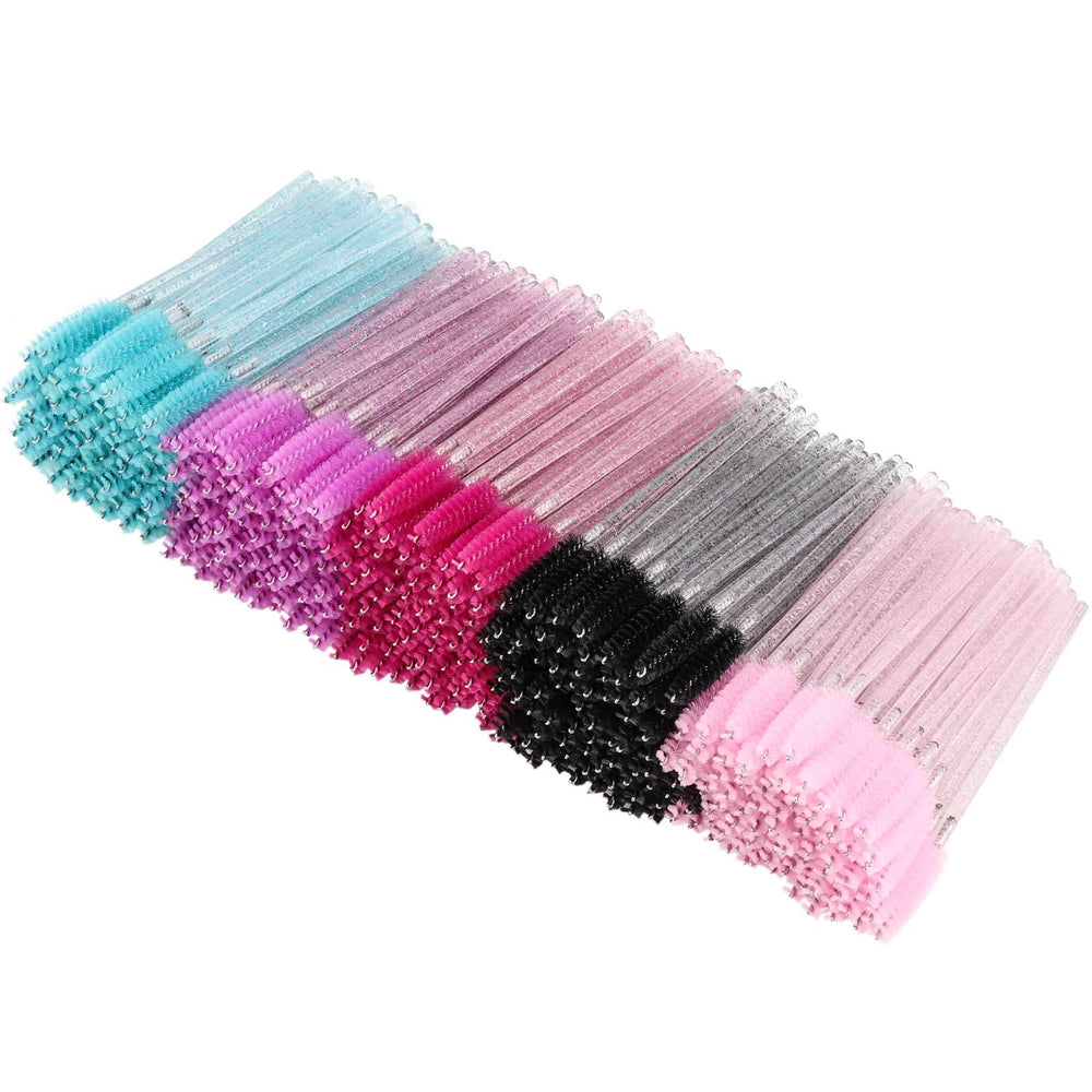 Brosse mascara jetable Tbestmax couleur rose, pour cils nets et soignés.