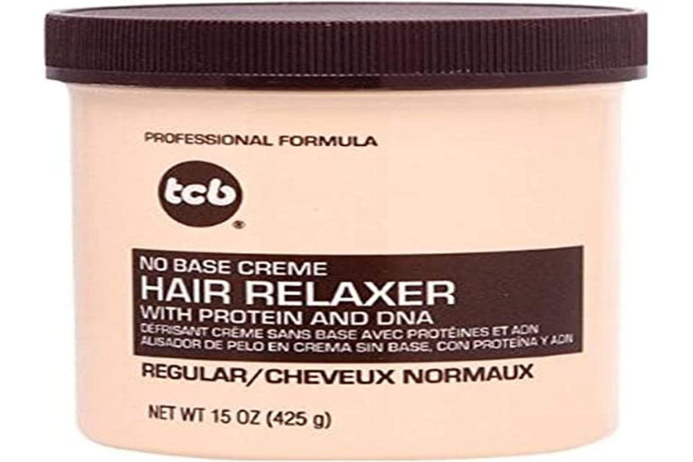 Tcb Crème Défrisante Sans Base – bouteille: cheveux lisses et faciles à démêler.