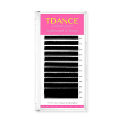 TDANCE extensions cils mat noir CC et DD, curl varié pour volume élégant.