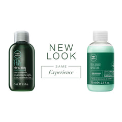 Tea Tree conditionneur sans rinage pour cheveux nourris et démêlés.