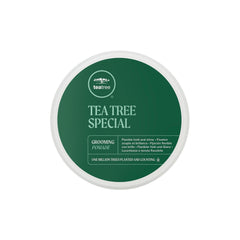 Tea Tree Grooming Pomade bouteille compacte avec tenue flexible et brillance.
