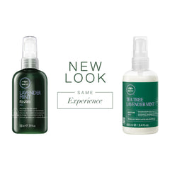 Tea Tree Lait hydratant Lavande Menthe – emballage attrayant pour cheveux bouclés.
