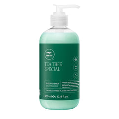 Soin hydratant Tea Tree pour cheveux et peau, packaging pratique.
