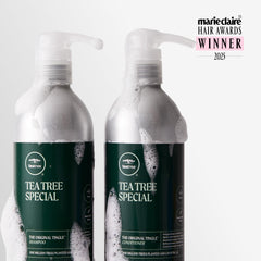 Tea Tree Special Conditioner une application frisson et démêlage facile.