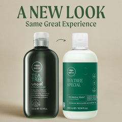 Tea Tree Special Conditionner – etiquette claire et parfum revitalisant sur l'emballage