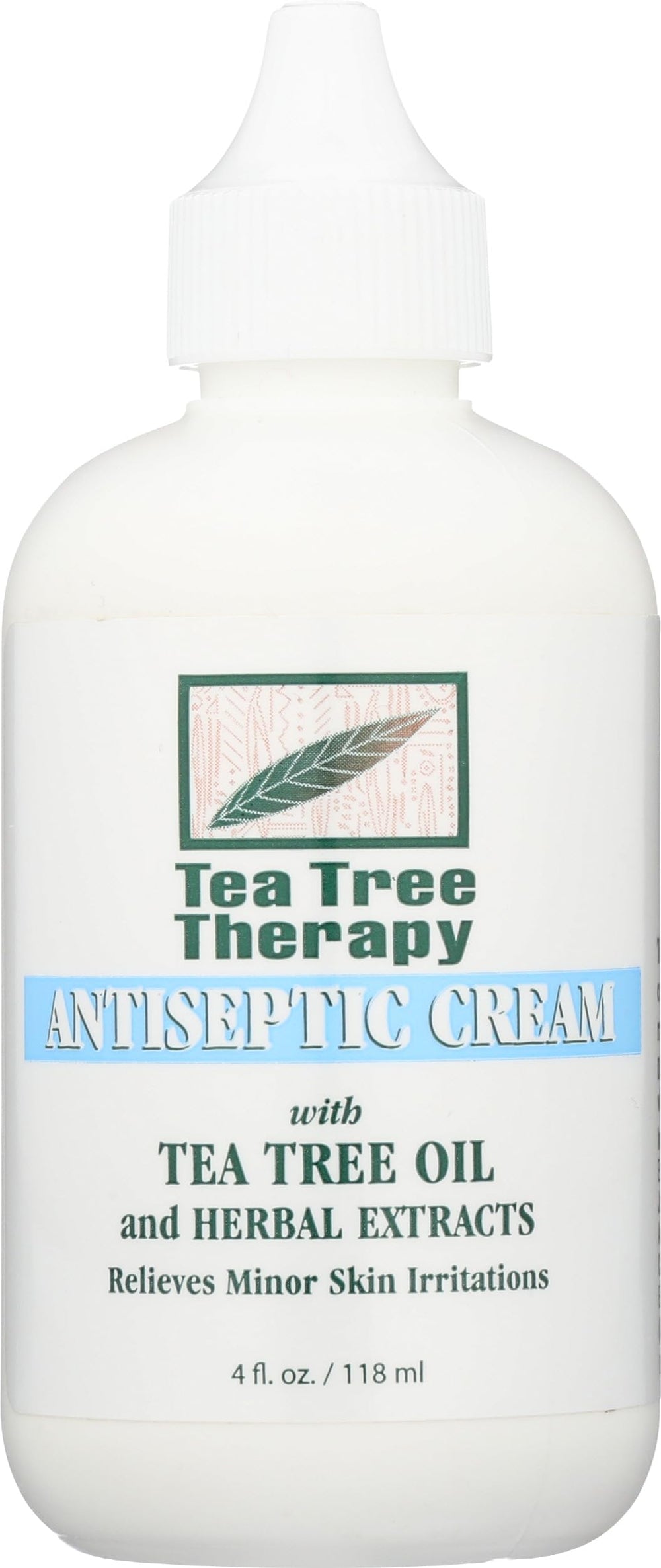 Tea Tree Therapy Crème antiseptique en bouteille 4 oz, apaise irritations mineures.