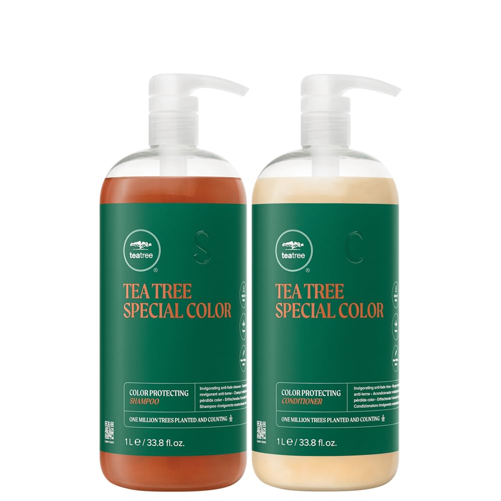Tea Tree Tingle Duo couleur : bouteille qui protège la couleur et revitalise les cheveux.
