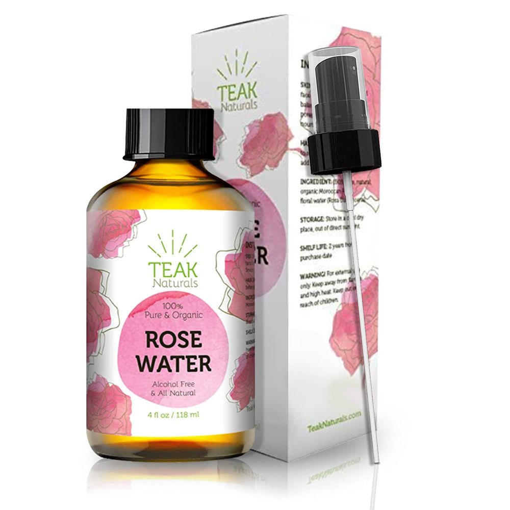 Teak Naturals eau de rose tonique, bouteille prête à l’emploi pour la peau