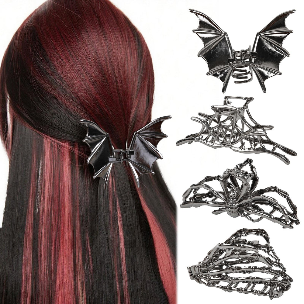 TEBIEKOY clips gothiques Toile d'Araignée : maintien fiable pour tous types de cheveux.