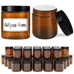 Bocal Tecohouse en verre ambré 4 oz avec couvercle protège les crèmes des UV