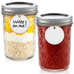 Tecohouse bocaux mason 8oz deux-pack avec ouverture régulière, parfaits pour repas à emporter.