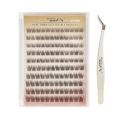 Tecxin Mix : emballage des faux cils clusters auto-adhésifs faciles à utiliser.