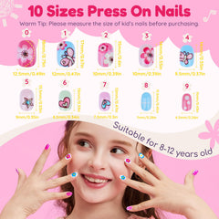 Teenitor 216pcs, ongles press‑on étoiles, effet ludique et durable pour jeunes mains.