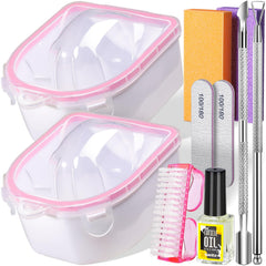 Bols Teenitor pour immersion des ongles, deux compartiments, plus rapide et sûr.