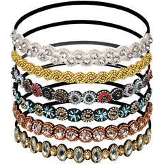 Teenitor bandeau élastique perlée et strass pour un look glamour au quotidien.