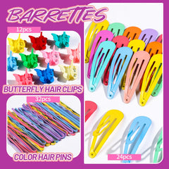 Teenitor barrettes colorées 24 pièces, style varié pour toutes les tenues.