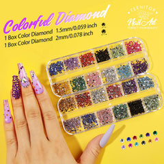 Teenitor bijoux-feuilles plats, accents étincelants pour ongles élégants.