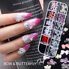 Teenitor charms-ongles-noeud-papillon : design 3D élégant avec nœud et papillon