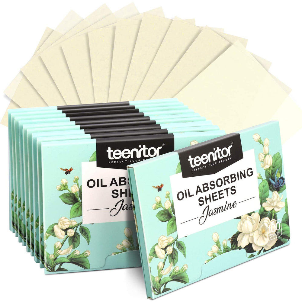 Teenitor feuilles absorbantes jasmin pour le contrôle des brillances tout au long de la journée.