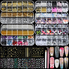 Teenitor kit d'accessoires pour ongles, 8 boîtes, polyvalent et varié.