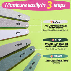 Teenitor lime 150/180/240: forme et lisse les ongles avec précision.