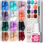 Teenitor onglets à coller courts – kit complet pour manucure rapide.