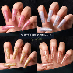 Sept teintes brillantes, quatre ongles pailletés et design français pour varier les styles.