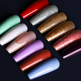 Teenitor ongles en forme de cercueil longs, assortiment 12 couleurs brillantes pour personnalisation.