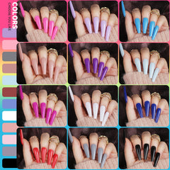 Teenitor ongles longs brillants, 12 couleurs prêtes à porter