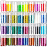Teenitor paillettes ultra-fines: 32 couleurs dans bocaux, idéal pour maquillage et bricolage.