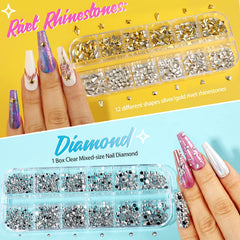 Teenitor strass 3 mm multicolores, éclat durable pour motifs variés sur ongles.