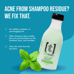 Shampoing Teenology Menthe – formulation légère sans sulfates ni parabènes pour une chevelure éclatante.