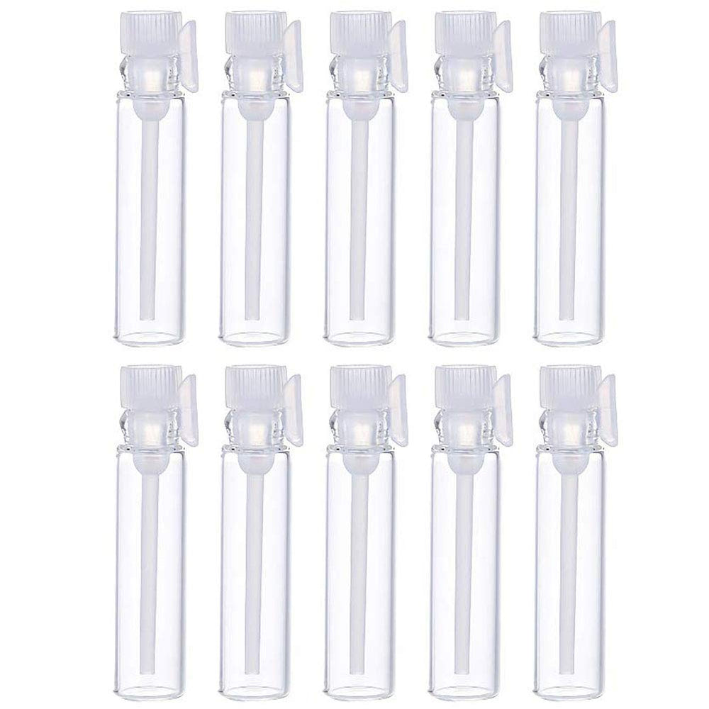 Teensery bouteille échantillon en verre 1ml avec capuchon clair, idéale pour voyage.