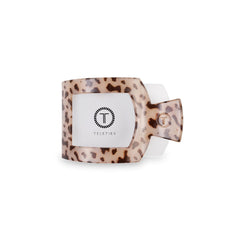 Teleties clip plat carré grand blond tortue, maintien sûr pour cheveux épais en yoga.