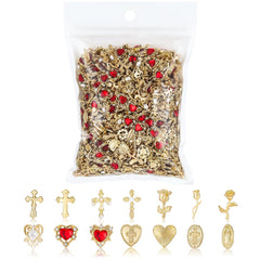 TemBelle ensemble charms dorés pour ongles, variété luxueuse pour personnaliser votre art des ongles