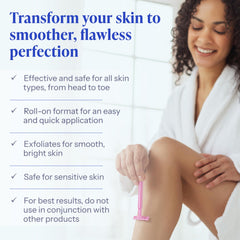 Application Tend Skin sous les aisselles, peau douce après épilation.