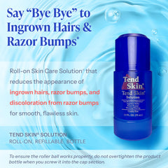 Application Tend Skin sur les jambes, peau lisse après rasage possible.