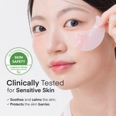 Patchs yeux TEREZ & HONOR avec céramides et extraits botaniques pour peau sensible.