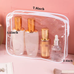 Sacs cosmétiques transparents Tergy, étanches et résistants, parfaits pour la salle de bain.