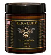 Terra Lotus baume-talo boeuf gras miel dans un bocal pour hydratation naturelle.