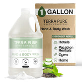Terra Pure galon savon hôtel, pratique pour le réapprovisionnement des distributeurs.