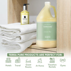 Terra Pure Shampoing Hôtel, pompe incluse pour remplissage rapide