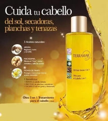 Terramar Argan Macadamia Monoi oil blend nourishes hair shaft